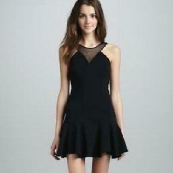 Robert Rodriguez mesh yoke flounce hem dress - Picture 1 of 6